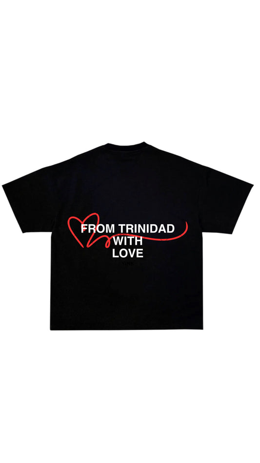 YINK™ FROM TRINIDAD WITH LOVE ultra luxury tee® WHITE | BLACK | CREAM TEE: ships May2025